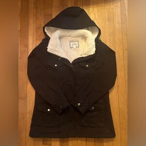 Market & Spruce Women's Black Hooded Jacket w Detachable Hood